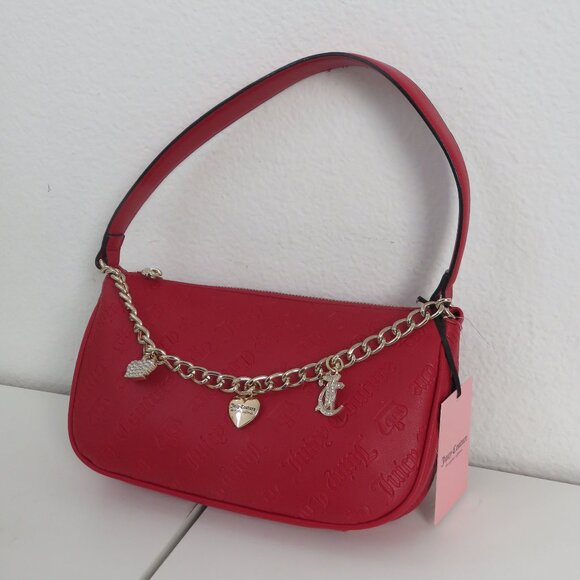 juicy couture shoulder bag purse with gold chain and charms - Picture 1 of 8